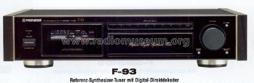 Reference Digital Synthesizer Tuner F-93; Pioneer Corporation; (ID = 1234742) Radio