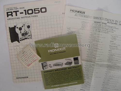 3-Motor 3-Head Stereo Tape Deck RT1050; Pioneer Corporation; (ID = 1405771) R-Player