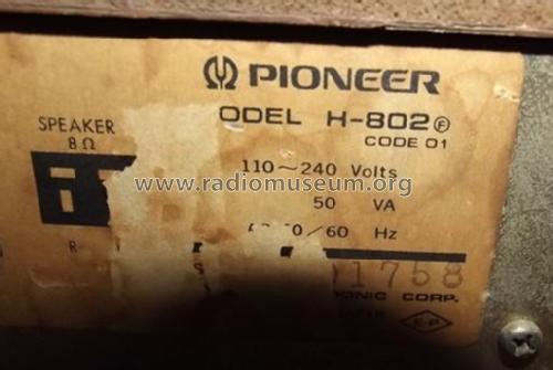 Stereo 8 H802; Pioneer Corporation; (ID = 1823821) Ton-Bild