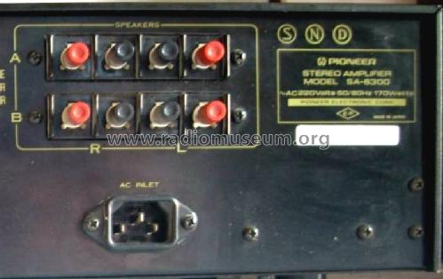 Stereo Amplifier SA-6300 Ampl/Mixer Pioneer Corporation