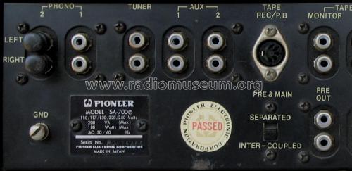 Stereo Amplifier SA-700; Pioneer Corporation; (ID = 468494) Ampl/Mixer