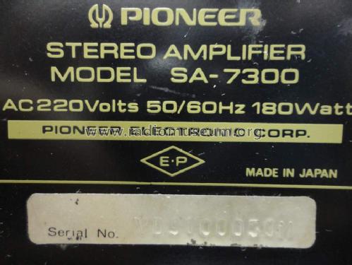 Stereo Amplifier SA-7300; Pioneer Corporation; (ID = 1218823) Ampl/Mixer