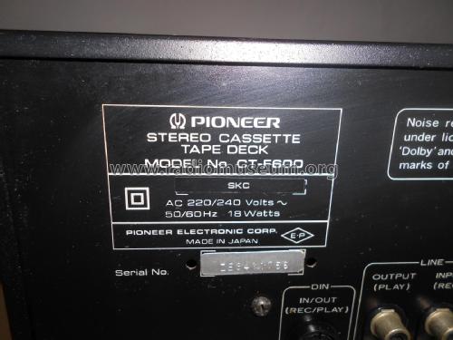Stereo Cassette Tape Deck CT-F600; Pioneer Corporation; (ID = 2383898) Sonido-V