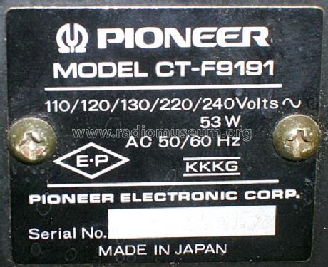 Stereo Cassette Tape Deck CT-F9191; Pioneer Corporation; (ID = 612495) R-Player