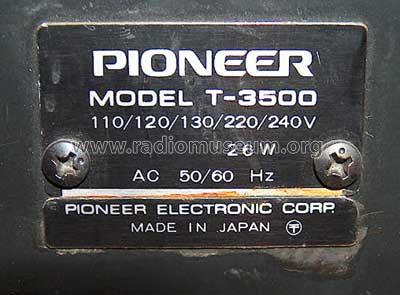 Stereo Cassette Tape Deck T-3500; Pioneer Corporation; (ID = 585841) R-Player