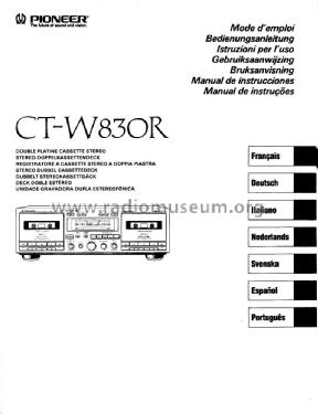 Stereo Double Cassette Deck CT-W830R; Pioneer Corporation; (ID = 1194117) R-Player