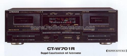 Stereo Double Cassette Deck CT-W701R; Pioneer Corporation; (ID = 1235849) Ton-Bild