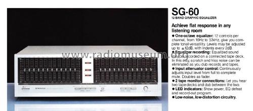 Stereo Graphic Equalizer SG-60; Pioneer Corporation; (ID = 2100571) Ampl/Mixer
