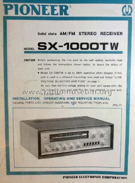 Stereo Receiver SX-1000TW; Pioneer Corporation; (ID = 1621888) Radio