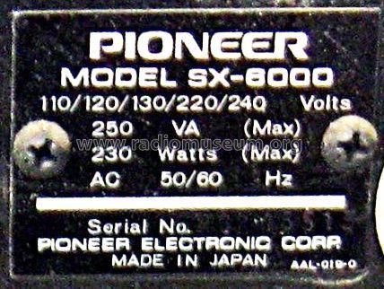 Stereo Receiver SX-6000; Pioneer Corporation; (ID = 1965521) Radio