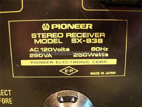 Stereo Receiver SX-838; Pioneer Corporation; (ID = 1450932) Radio