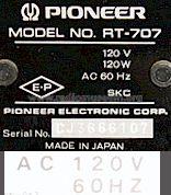 Auto Reverse Direct Drive Open Reel Deck RT-707; Pioneer Corporation; (ID = 564137) Ton-Bild