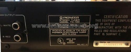 Stereo Tuner TX-130; Pioneer Corporation; (ID = 2708459) Radio