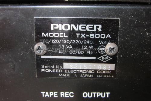 Stereo Tuner TX-500A; Pioneer Corporation; (ID = 2022880) Radio