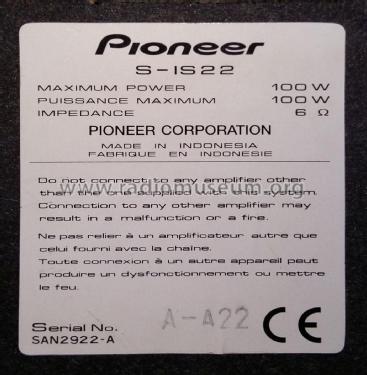 Twin Bass-Reflex Speaker System S-IS22; Pioneer Corporation; (ID = 2552426) Parlante