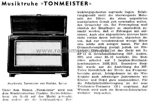 Tonmeister ; Pischke; Berlin- (ID = 2597755) Radio