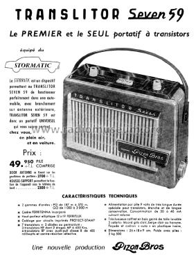 Translitor Seven 59; Pizon Bros JMP; (ID = 2526175) Radio