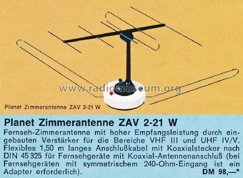 Zimmerantenne ZAV 2-21 W; Planet (ID = 1290145) Antenna