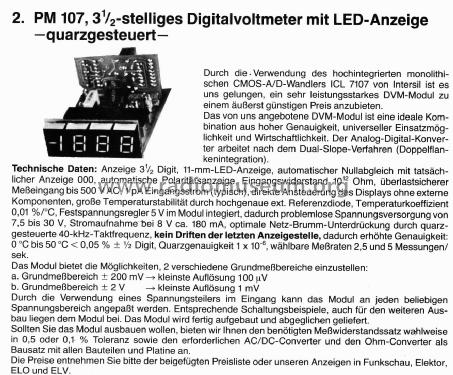 Einbau - Digitalmodul 3,5 stellig PM 107; Playtronic GmbH; (ID = 1975017) Equipment
