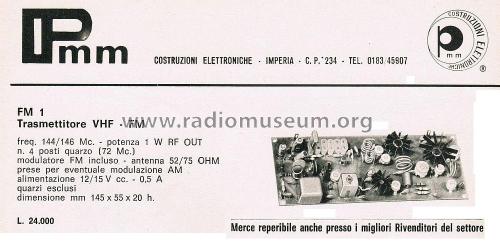 Trasmettitore VHF - FM FM 1; PMM Costruzioni (ID = 2747143) Amateur-T