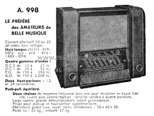 A998; Point Bleu; Paris - (ID = 2538395) Radio