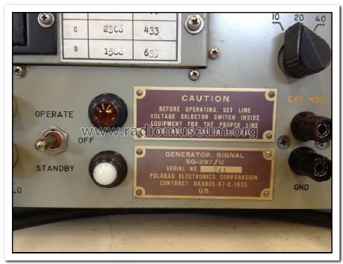 Signal Generator SG-297/U; Polarad Electronics (ID = 1500480) Equipment