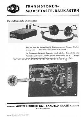 Transistoren-Morsetaste-Oszillator-Baukasten ; Polytronic, VEB; ex. (ID = 861441) Bausatz