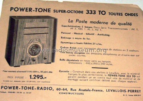 Super-Octode 333TO; Power-Tone; Paris (ID = 2204756) Radio