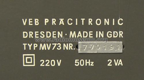 NF-Pegelmesser MV 73; Präcitronic Dresden, (ID = 1365374) Equipment