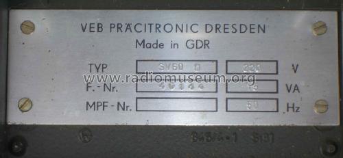 TF-NF-Pegelbildempfänger SV60D; Präcitronic Dresden, (ID = 1068668) Equipment