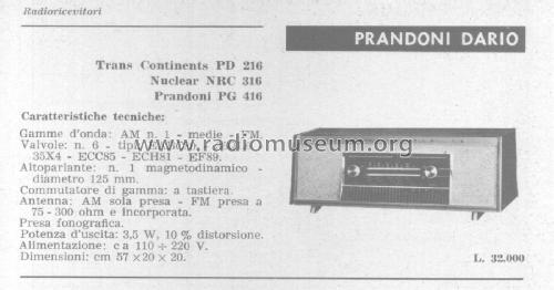 PG416; Prandoni S.p.A., (ID = 2581294) Radio