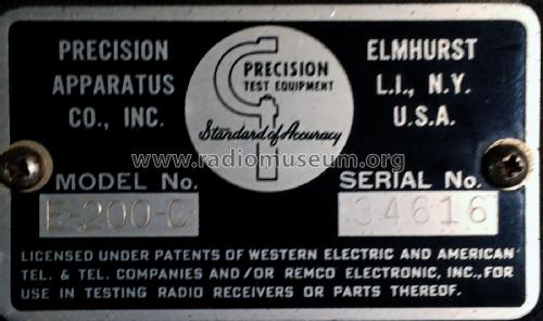 Signal Generator E-200-C; Precision Apparatus (ID = 2215613) Equipment