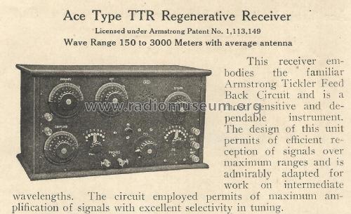 ACE Regenerative Tuner and Receiver Type TTR; Precision Equipment (ID = 2961068) Radio