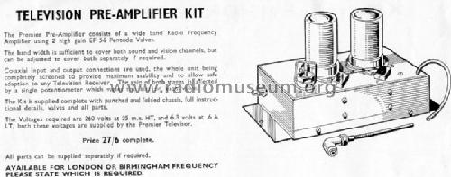 Pre-Amplifier ; Premier Radio Co. (ID = 279101) RF-Ampl.