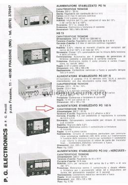 Stabilized DC Power Supply PG 160N; Previdi, P.G.; (ID = 2750502) Power-S