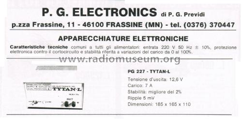 Alimentatore Stabilizzato. PG 227 - Tytan - L; Previdi, P.G.; (ID = 2740261) Power-S