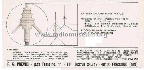 Antenna Ground Plane per CB ; Previdi, P.G. (ID = 2747391) Antena