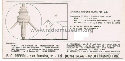 Antenna Ground Plane per CB ; Previdi, P.G.; (ID = 2747391) Antenna