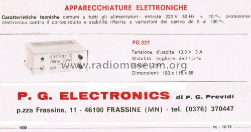 Stabilized DC Power Supply PG 327; Previdi, P.G.; (ID = 2751534) Strom-V