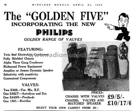 Golden Five 5V TRF; Price’s Radio (ID = 2216681) Radio