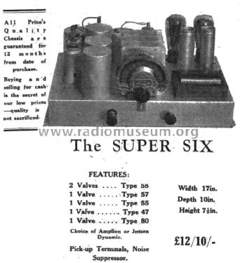 Super 6 ; Price’s Radio (ID = 2250679) Radio