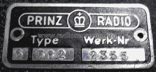 Autoradio 562; Prinz-Radio; (ID = 2444046) Car Radio