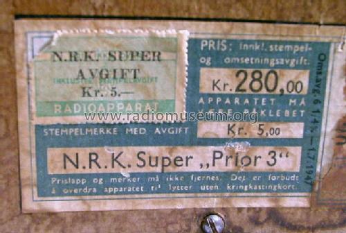 Prior 3 NRK-Super; Prior Radiofabrikk A (ID = 1356182) Radio