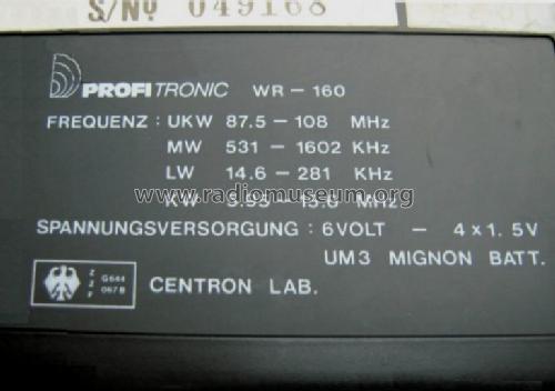 WR-160; Profitronic Marke, (ID = 1417489) Radio