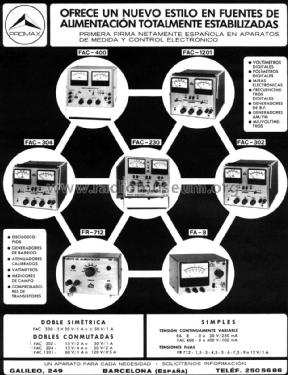 Fuente Alimentación FR-712; Promax; Barcelona (ID = 1345964) Equipment