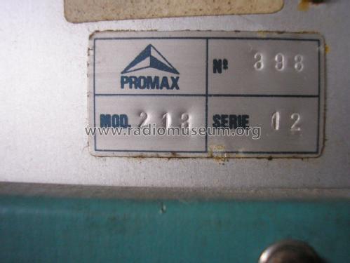 Generador RF AM/FM-213; Promax; Barcelona (ID = 1181370) Equipment