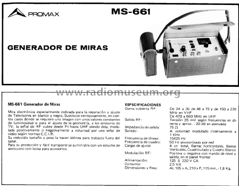 Mira Electrónica MS-661 ; Promax; Barcelona (ID = 2249517) Equipment