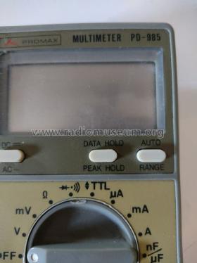 Digital Multimeter PD-985; Promax; Barcelona (ID = 2647120) Equipment