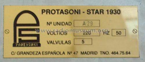 Star 1930; Protasoni; Madrid (ID = 1710908) Radio