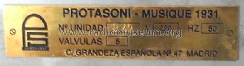 Musique 1931; Protasoni; Madrid (ID = 1712597) Radio